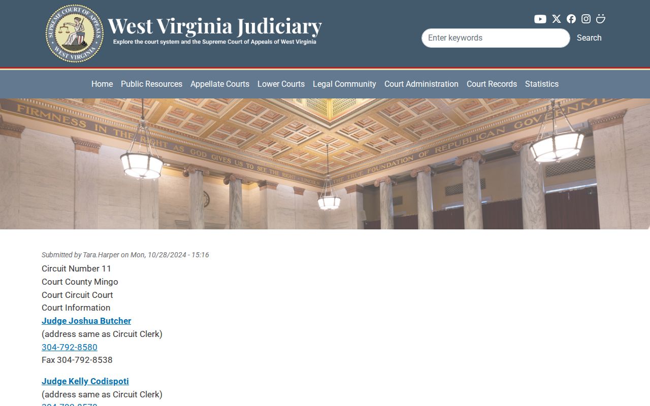 Mingo County court records Circuit Court and clerk contact listing
