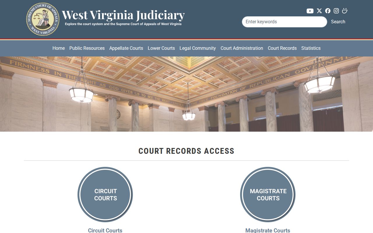 West Virginia Court Record Access page for Mingo County searches